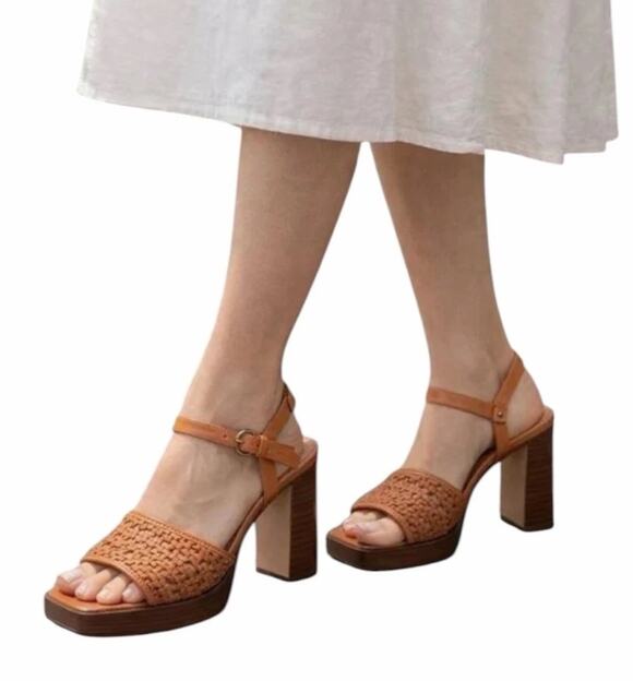 Katy Perry Shoes - Katy Perry The Steady Ginger Biscuit Woven Platform Heels Ankle Strap Sandal 8.5
